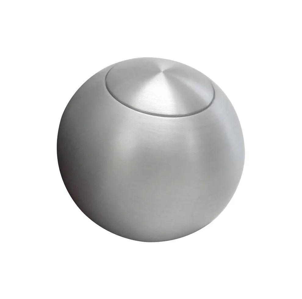 2In Shift Knob Solid Round Brushed W/Button 1