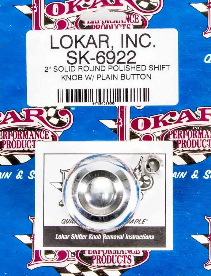 2In Shift Knob Solid Round Polished W/Button 1