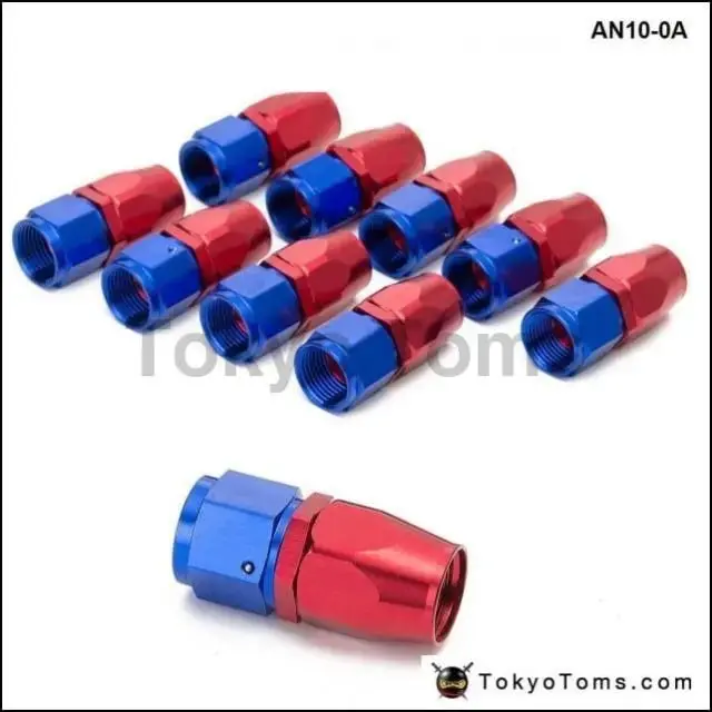 10Pcs/Lot  0 Degree ( Straight) An10 Hose End Fitting Aluminum Oil Cooler Hose Fitting  An10-0A 1