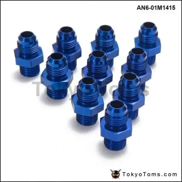 10Pcs/Lot  An6 -M14*1.5 Straight Male Oil Cooler  Fuel Oil Hose Fitting Adapter An6-01M1415 1
