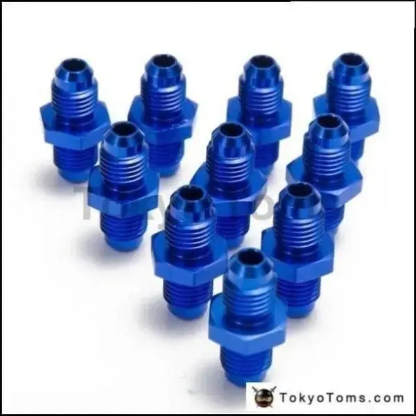 10Pcs/Lot Blue Anodized Lightweight Finish -4 An Male Flare To -4 An Male Flare Union Fitting Adapters Stra An4-An4 1