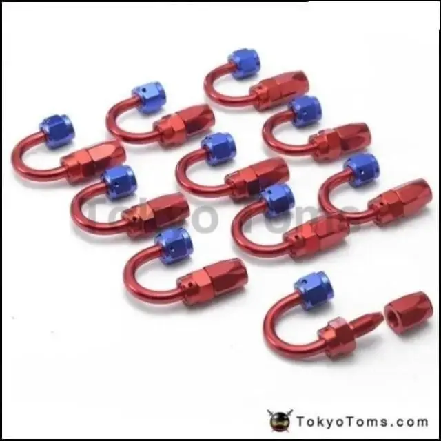10Pcs/Lot Degree Fuel Oil Fitting Aluminum Oil Cooler Hose End Adaptor Universal An4-180A 1