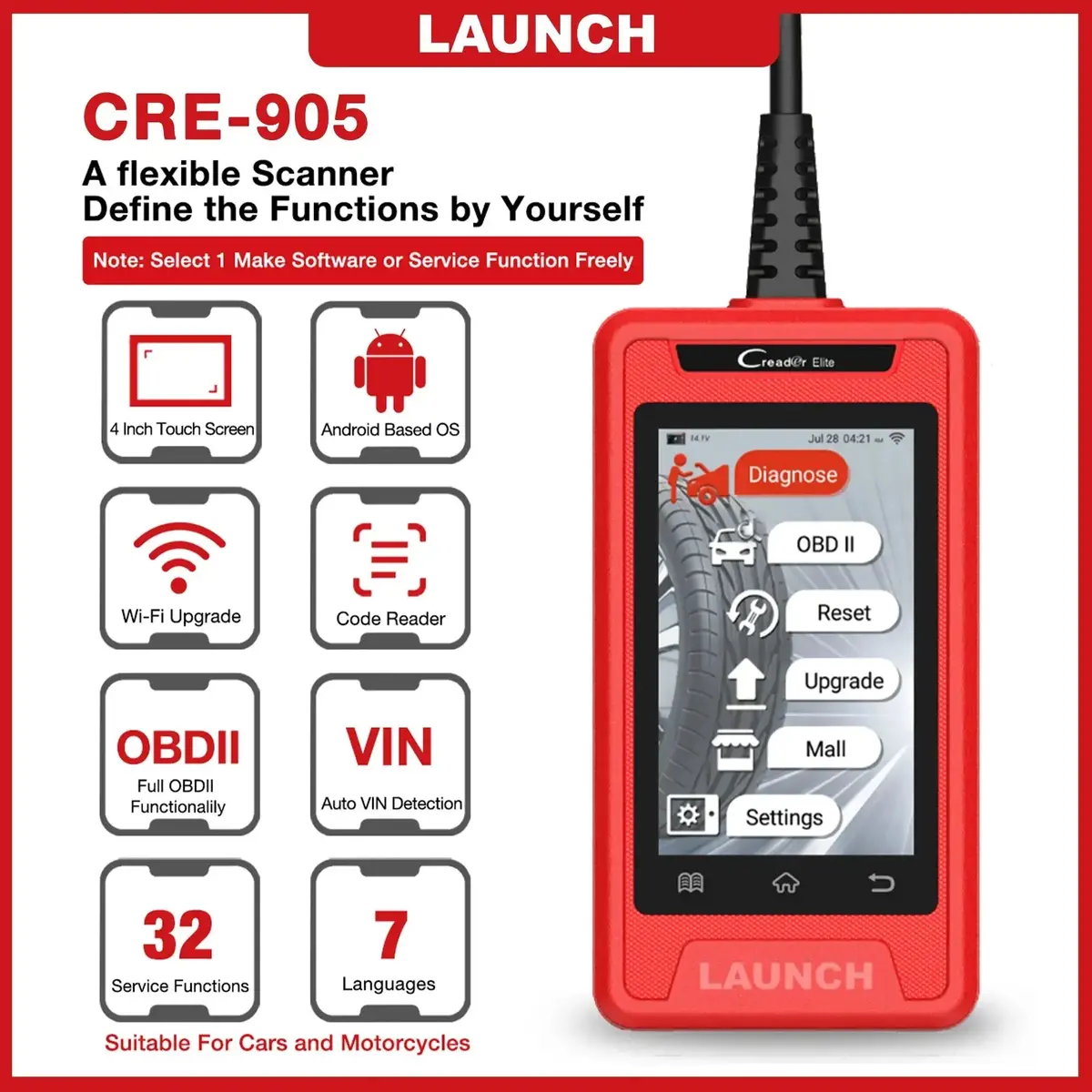 Launch Cre905 Full System Diagnostic Obd2 Scanner Launch Scan Tool 1