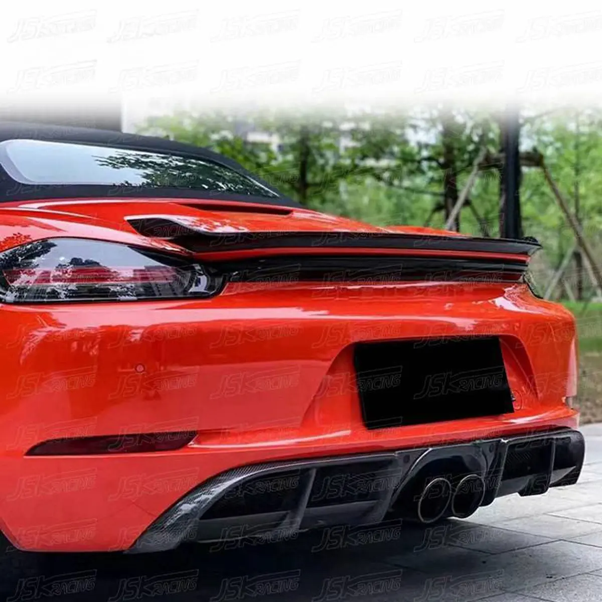 Dry Carbon Fiber Rear Trunk Spoiler For Porsche Cayman Boxster 718 16-19 1