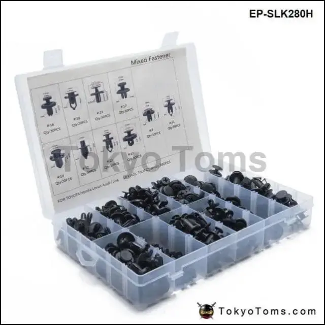 280Pcs/Lot Mixed Fastener Clip And Tool Car Fender Bumper Rivet Fixed Clip Fastener For Toyota Honda Lexus Audi Ford 1