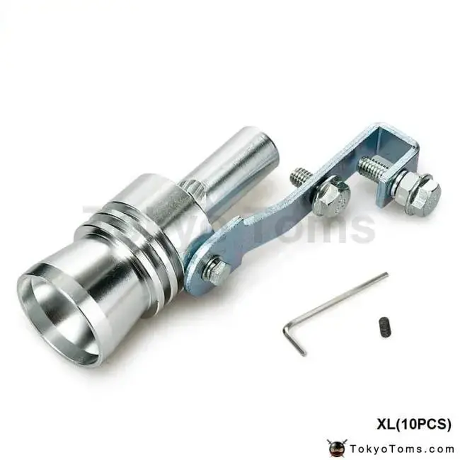 Universal Silver Turbo Sound Exhaust Muffler Pipe Whistle/Fake Blow-Off Bov Simulator Whistler Size Xl 10Pcs/Lot 1