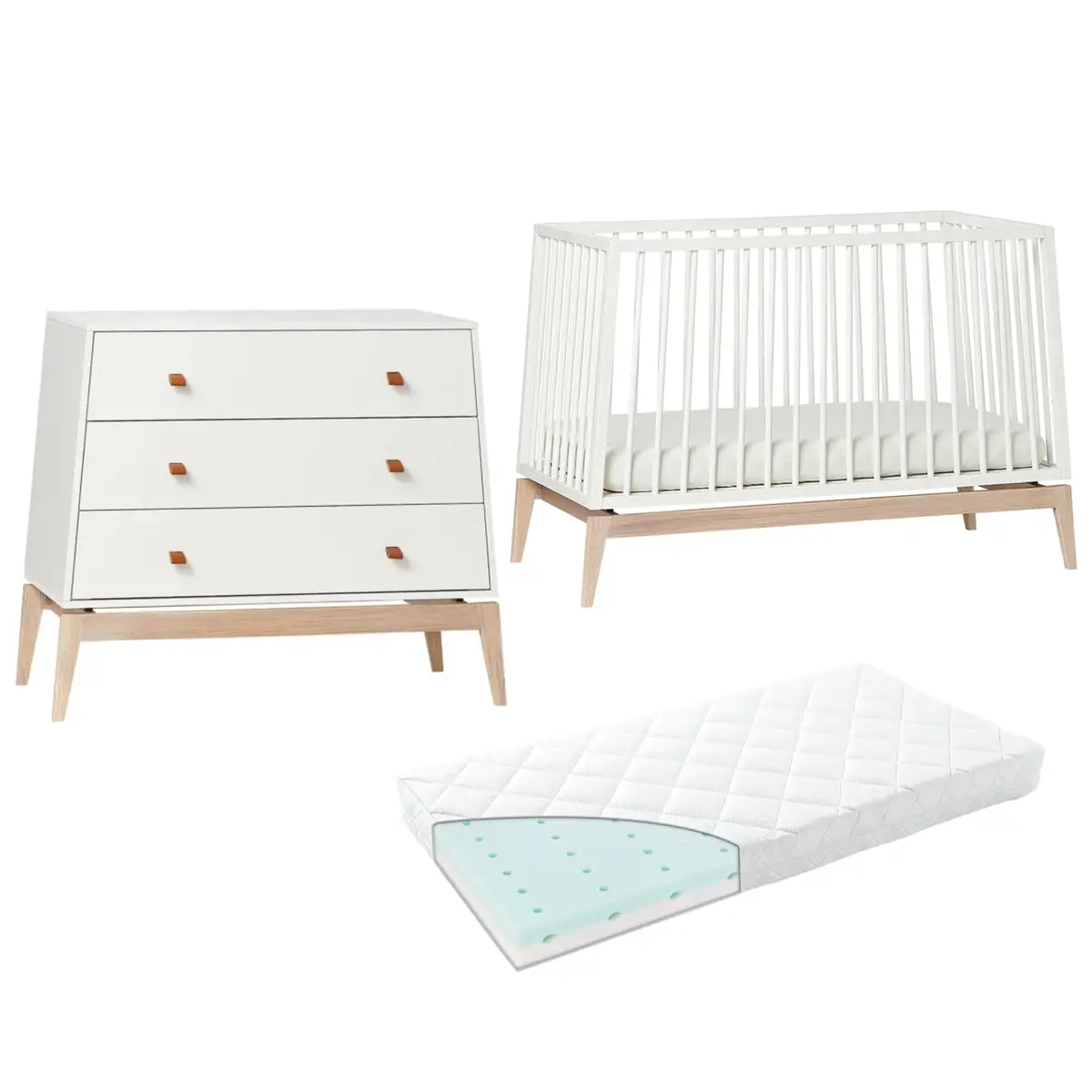 Leander Luna Cot + Mattress + Dresser 1