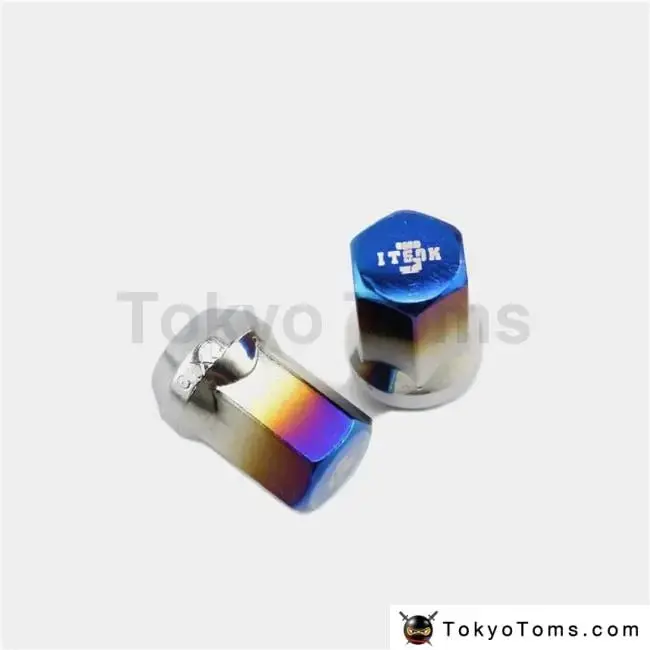 20Pcs/Set 32Mm Roasted Blue Stainless Steel Wheel Lug Nuts M12x1.5/M12x1.25 1