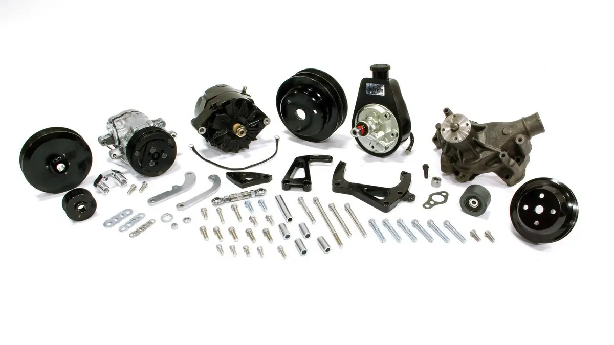 Sbc Style Track Pulley Set Alt A/C With P/S 1