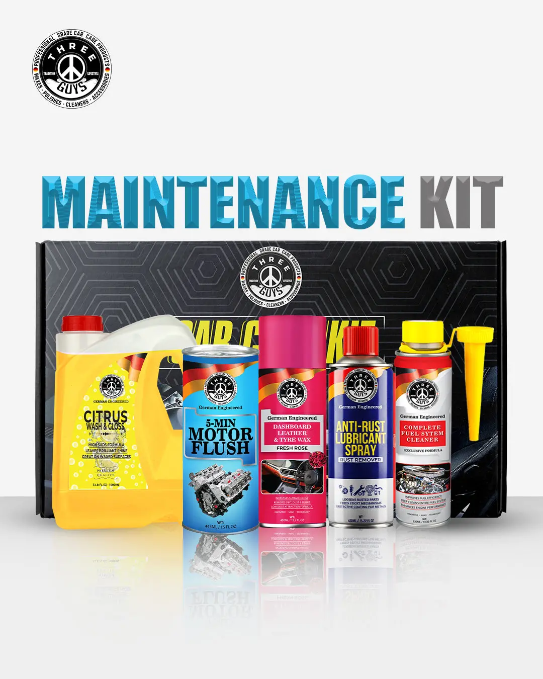 Ultimate Car Maintenance Kit – Complete Care For Performance & Shine – Three Guys 1
