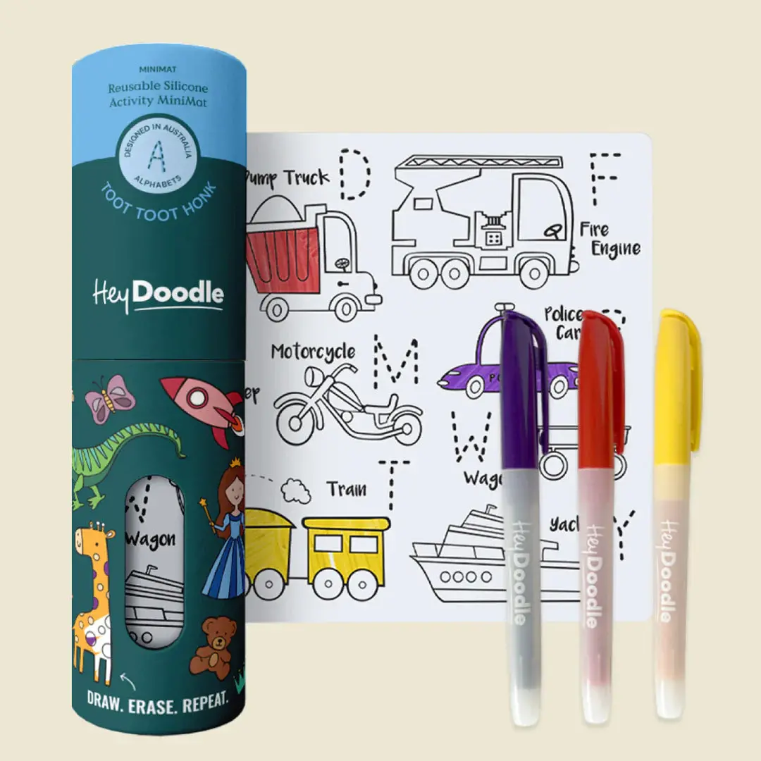 Hey Doodle Reusable Colouring Silicone Mini Mat Various Designs 2