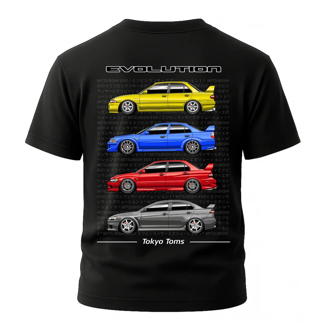 Mitsubishi Evolution Generations T-Shirt 1