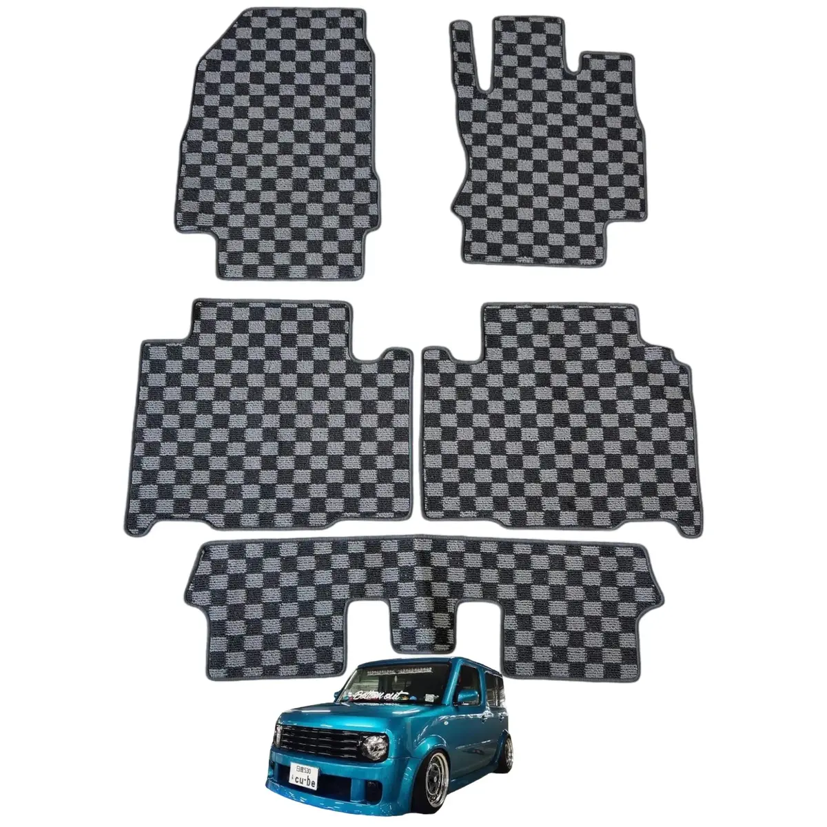 Nissan Cube Z11 Cubic Checker Floor Mats 1