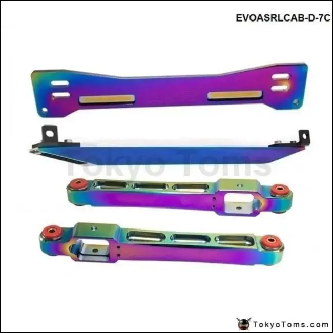 Neo Chrome Subframe Bar+ Lower Tie Bar+ Rear Lower Control Arm For Mitsubishi Evo 1