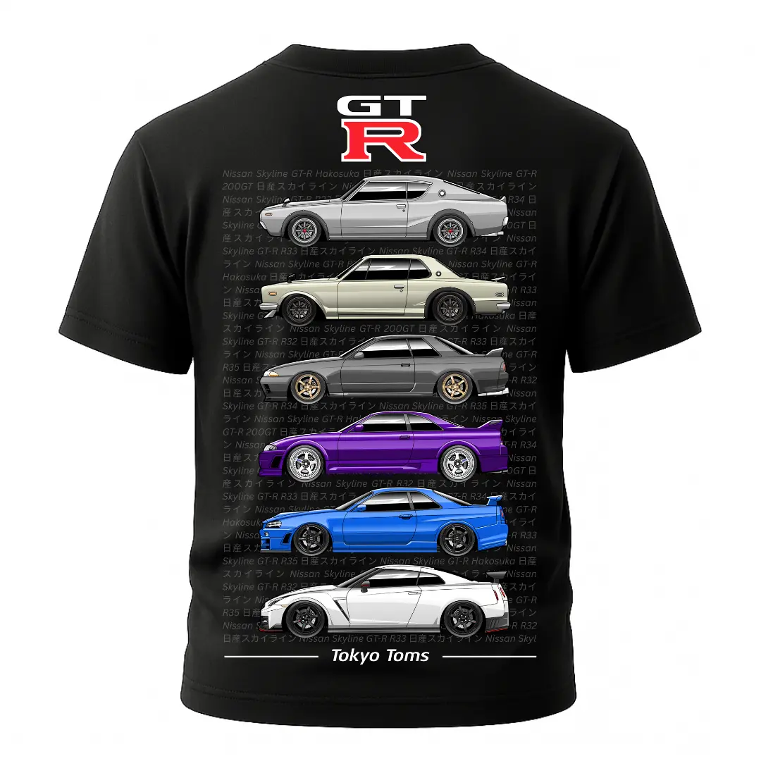 Nissan Skyline Gtr Generations T-Shirt 1