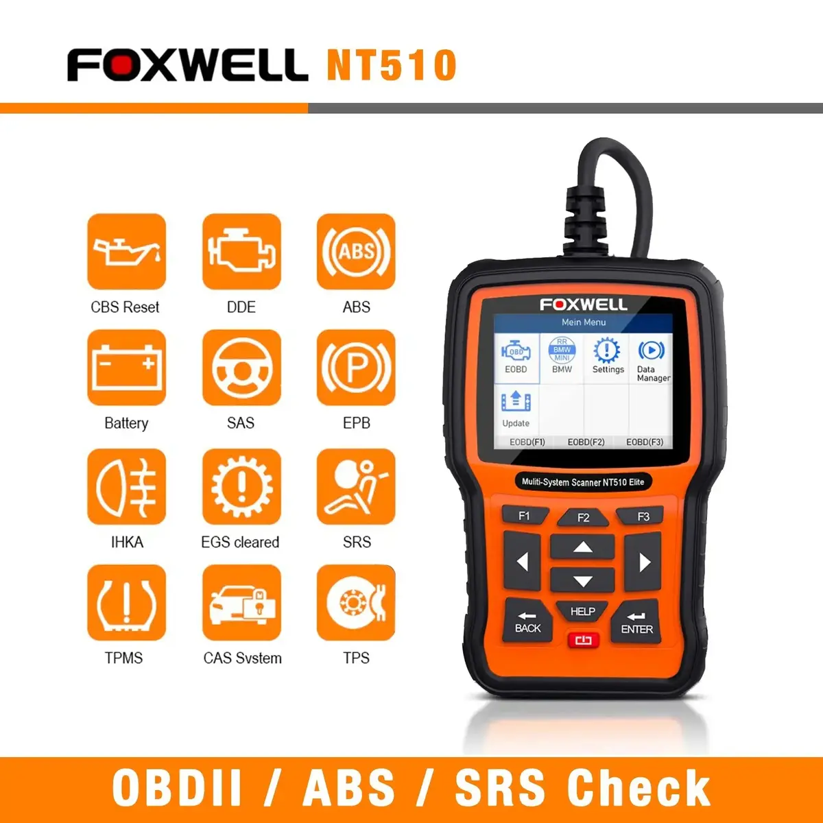 Pre-Installed Foxwell Nt510 Elite Full System Obd1/Obd2 Scanner Car Diagnostic Scan Tool 1