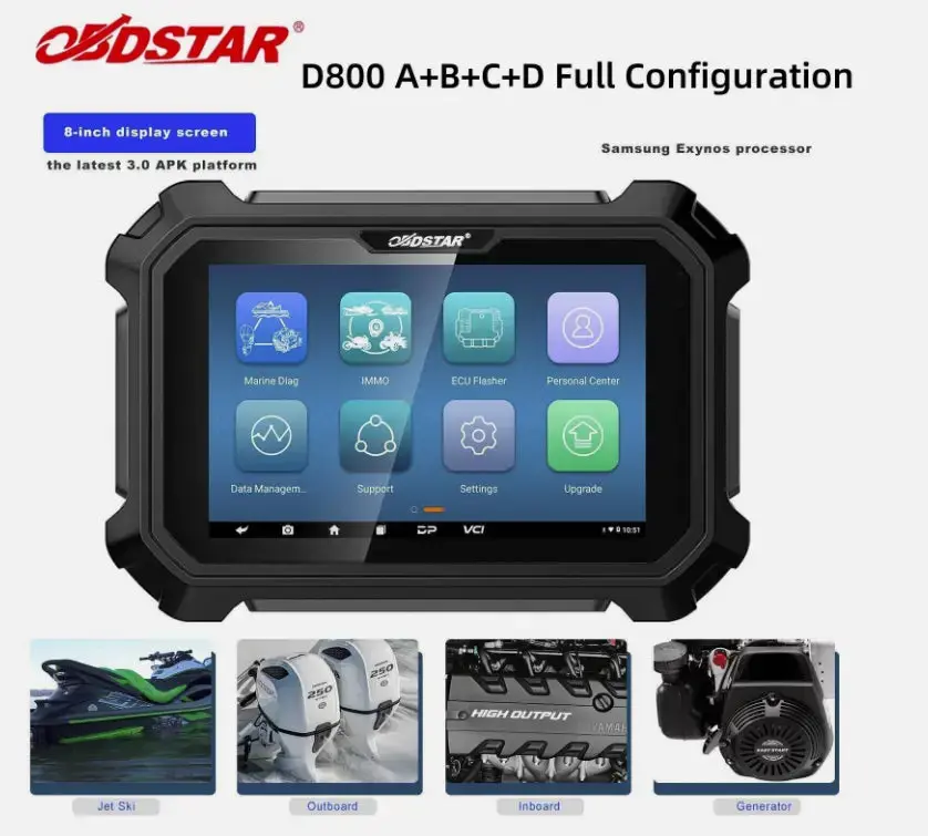 Obdstar D800 A+B+C+D Full Configuration For Marine Intelligent Diagnostic Tool 1
