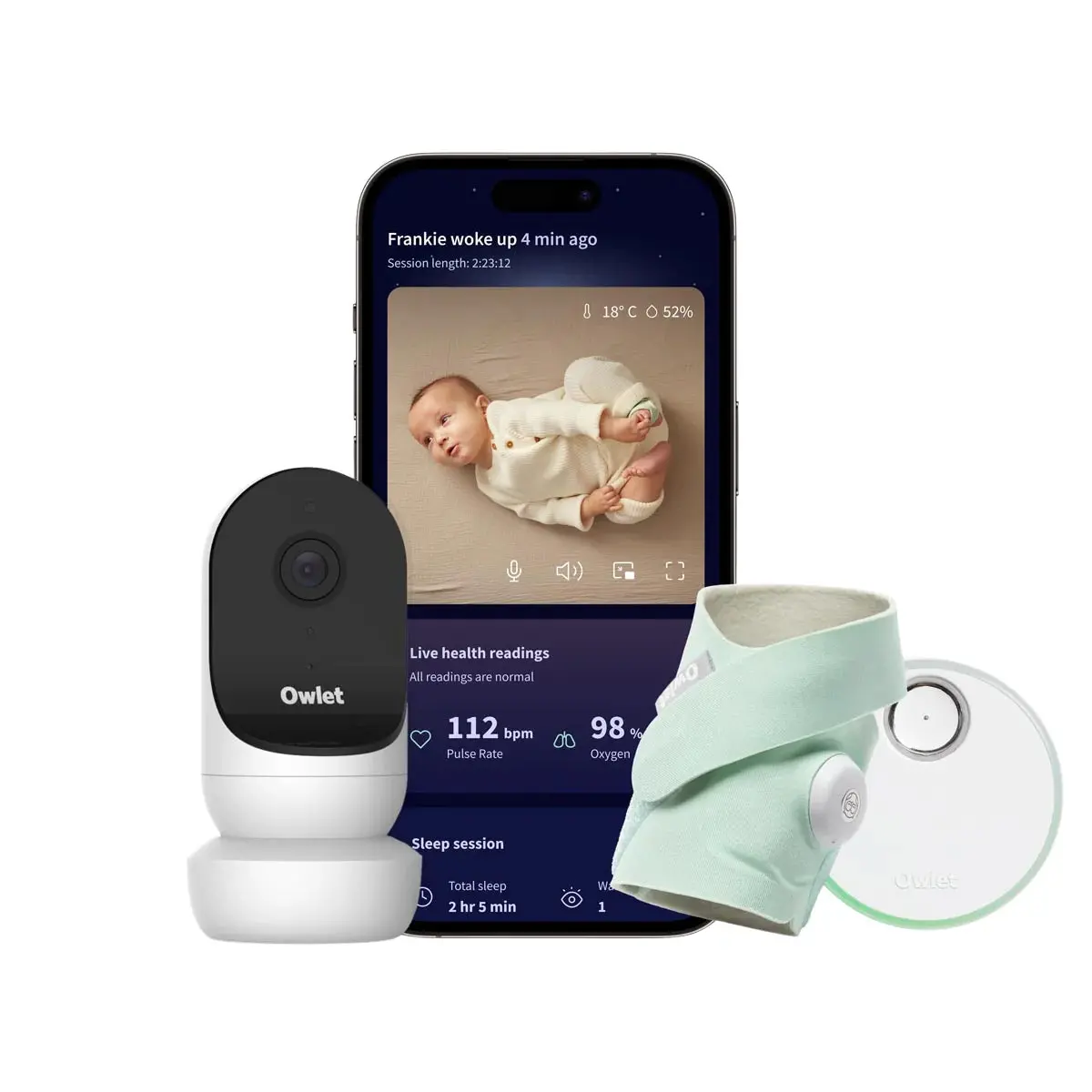 Owlet Monitor Duo Cam 2 + Dream Sock Various Colours 2