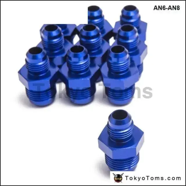 10Psc/Lot Hose End Fitting / Oil Cooler Fitting An6-An8 Fitting For Braided Stainless Steel Hose (Blue,H Q) Tk-Fitting An6-An8 1