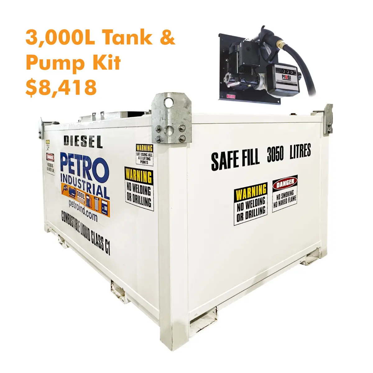 Petro Pc Cube 3.3 Self Bunded Tank With Pump Kit 1