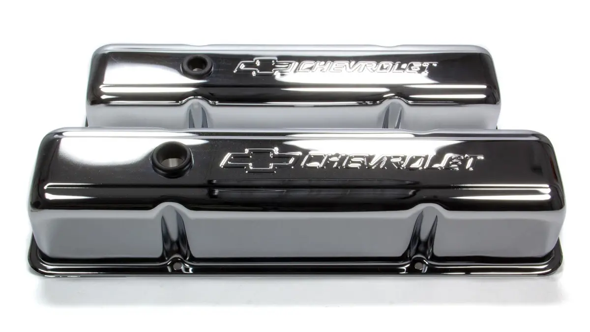 Sbc Chrome Bowtie V/C's - Tall W/O Baffle 1