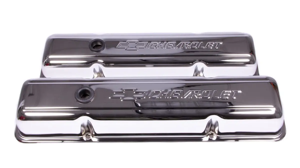 Sbc Chrome Bowtie V/C's - Short W/Baffle 1