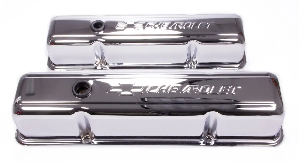 Sbc Chrome Bowtie V/C's - Tall W/Baffle 1