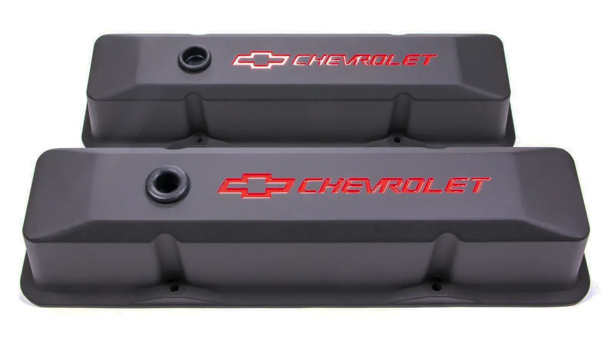 Sbc Blk Crinkle Die Cast V/C's - Tall W/Baffle 1