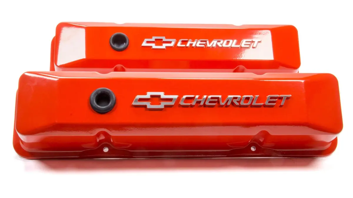 Sbc Chevy Orange Diecast V/C's Raised Emblem 1
