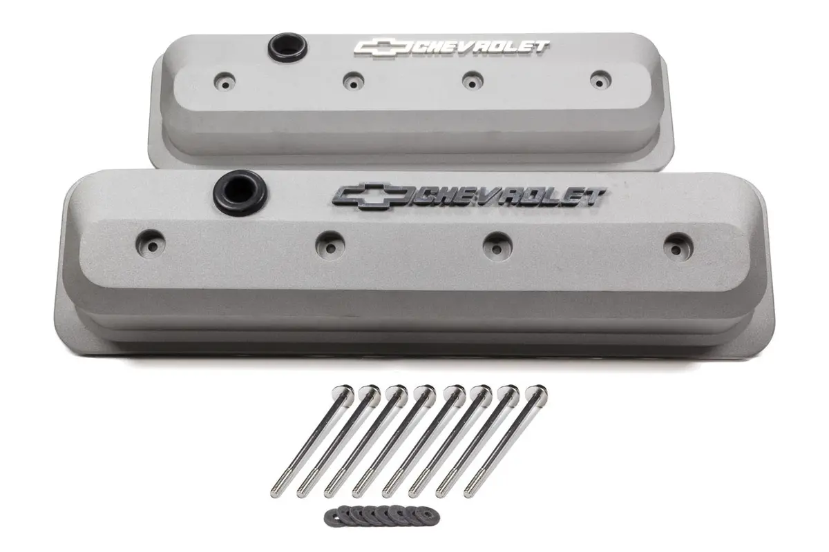 Proform Sbc Valve Cover Slant Edge Black Crinkle 1