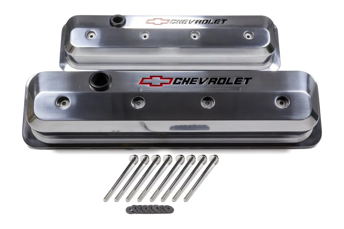 Proform Sbc Valve Cover Slant Edge Black Crinkle 1