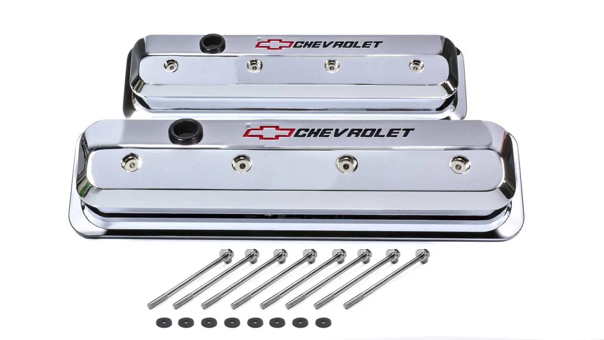 Proform Sbc Valve Cover Slant Edge Black Crinkle 1