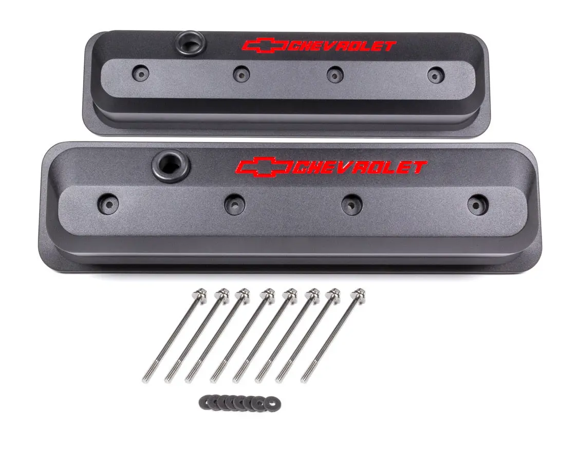 Proform Sbc Valve Cover Slant Edge Black Crinkle 1
