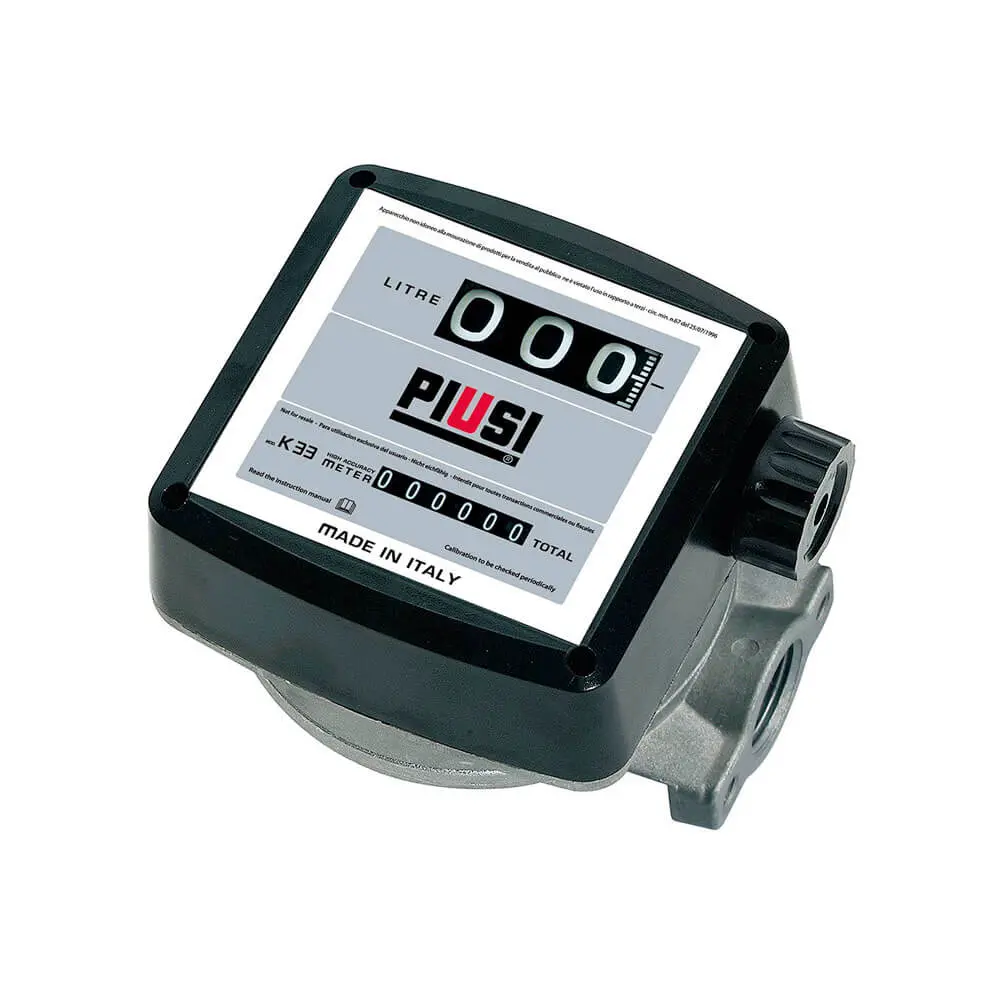 Piusi Flow Meter K33 - 3 Digit Mechanical 25Mm Ff 20-120Lpm Litre Display 1