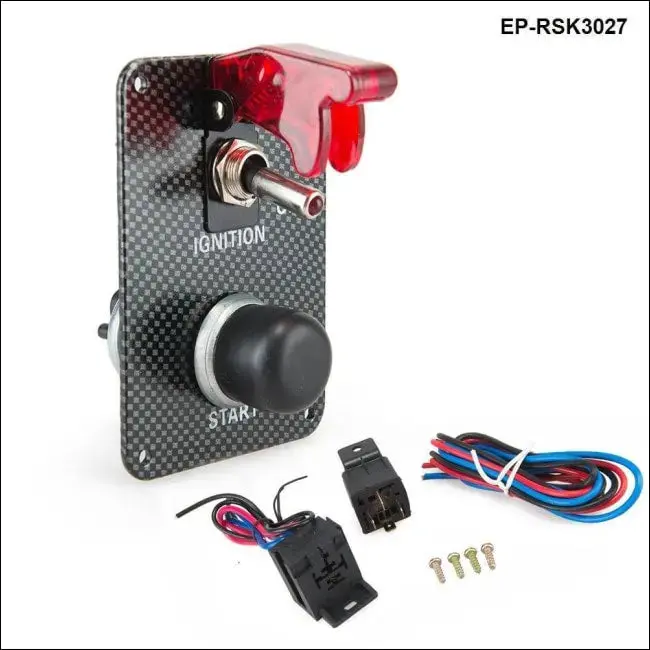 Performance Starter Push Button Red Safety Cover Panel Switch Kit For Racing 1