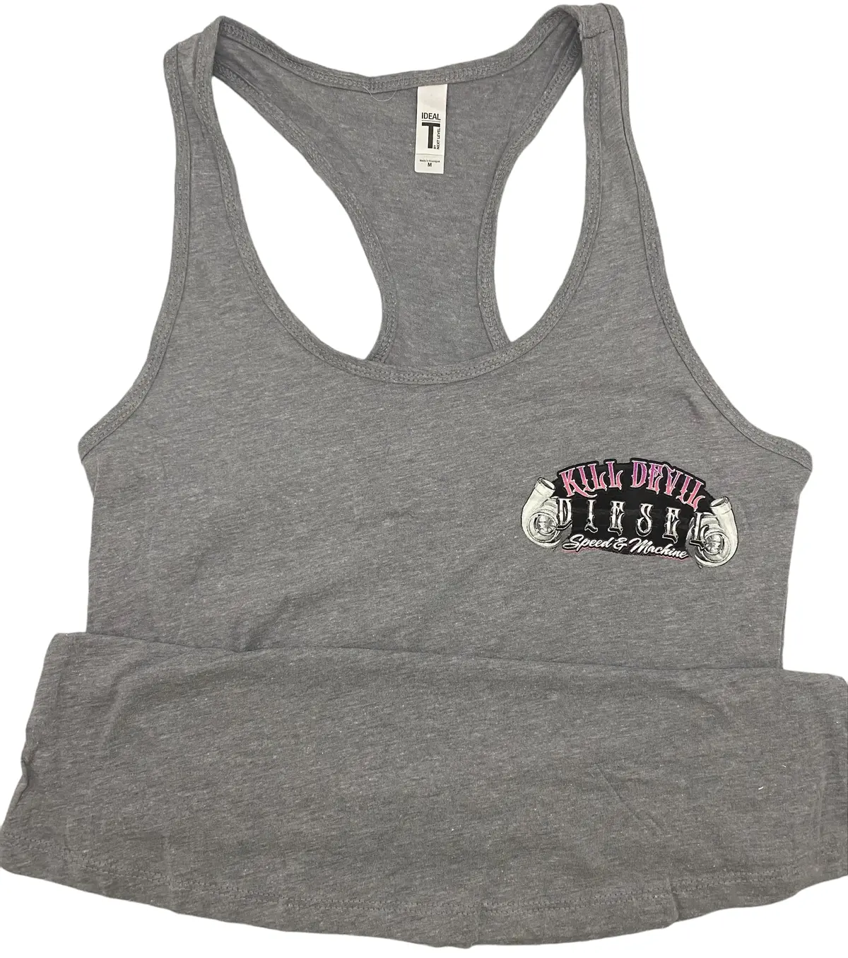 Ladies Tank Top Gray/Pink Flames 1