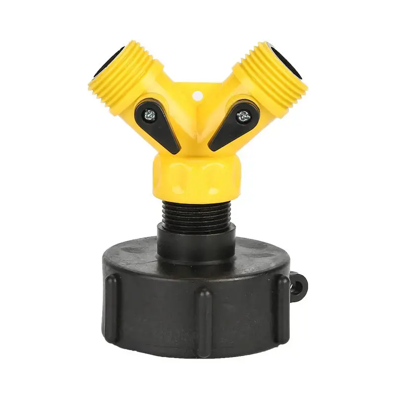Plastic Threaded House Coupling 2 Way 3/4  Garden Hose Connector 1