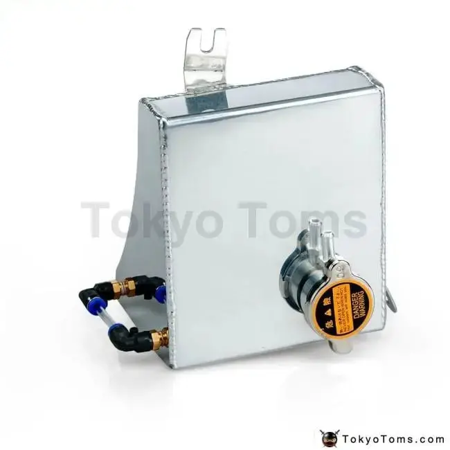 Polished Aluminum Radiator Coolant Overflow Tank Can For Nissan 240Sx S13 Silvia 1