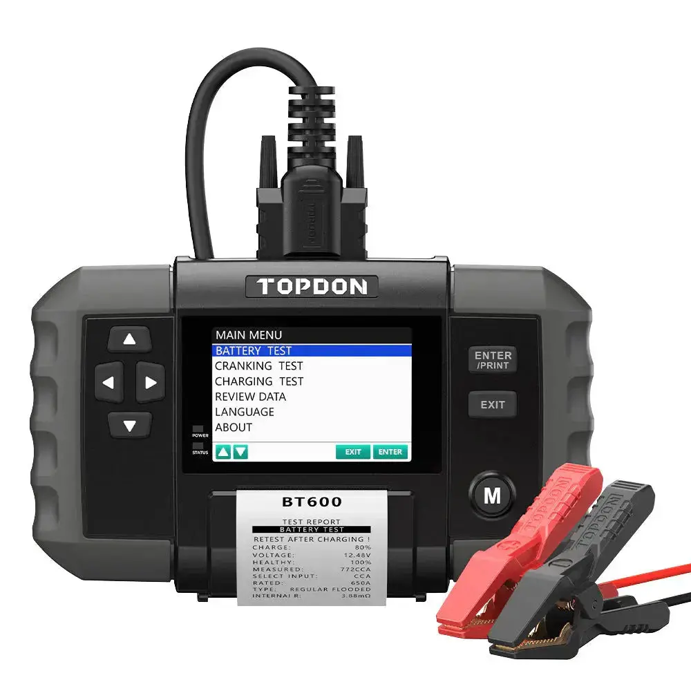 Topdon Bt600 12V 24V Battery Tester Analyzer For Car Heavy Duty Truck 1