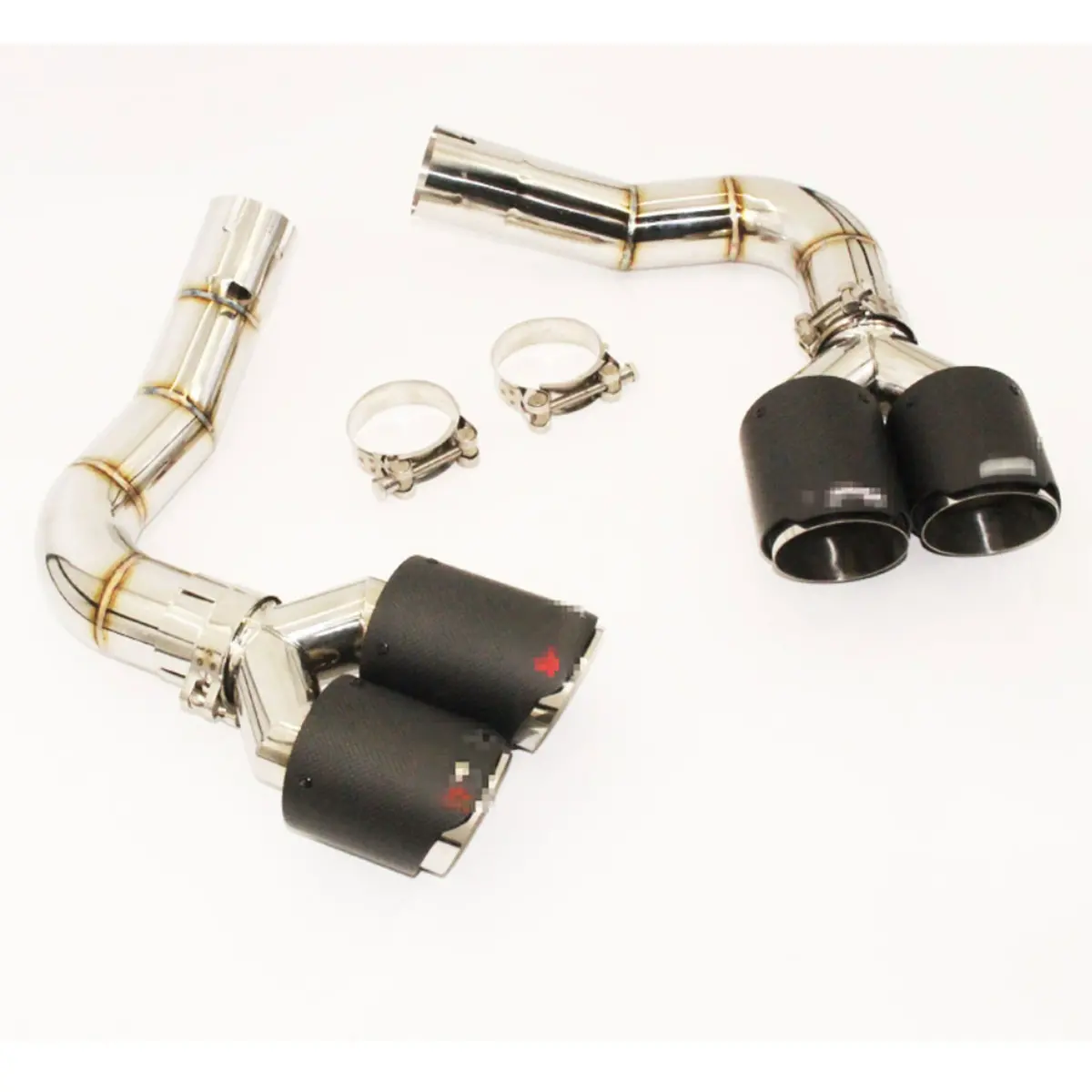 T304 Stainless Exhaust Muffler With Carbon Fiber Tips For Audi Q8 4M 2.0T 3.0T 1