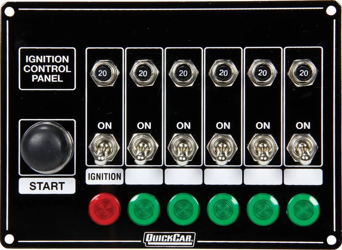 Quick Car Ignition Panel W/Start But. 5 Acc. Circut Brkr 1