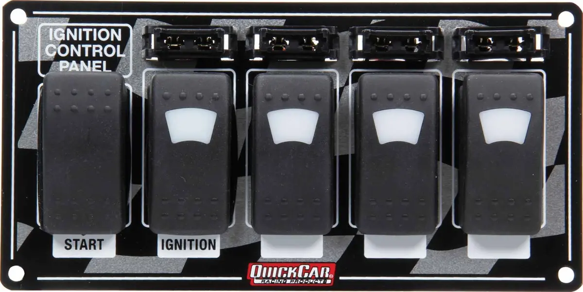 Quick Car Ignition Panel W/Start But. 5 Acc. Circut Brkr 1