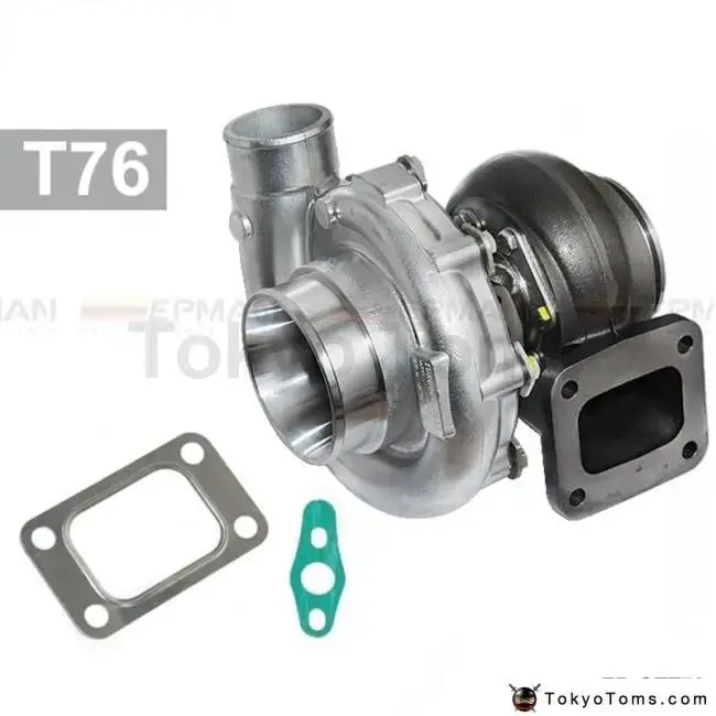 High Performance Turbocharger T76 Compressor A/R .80 Turbine Housing A/R.81 Oil 1000Hp T4 V-Band Clamp Water Cooling 1