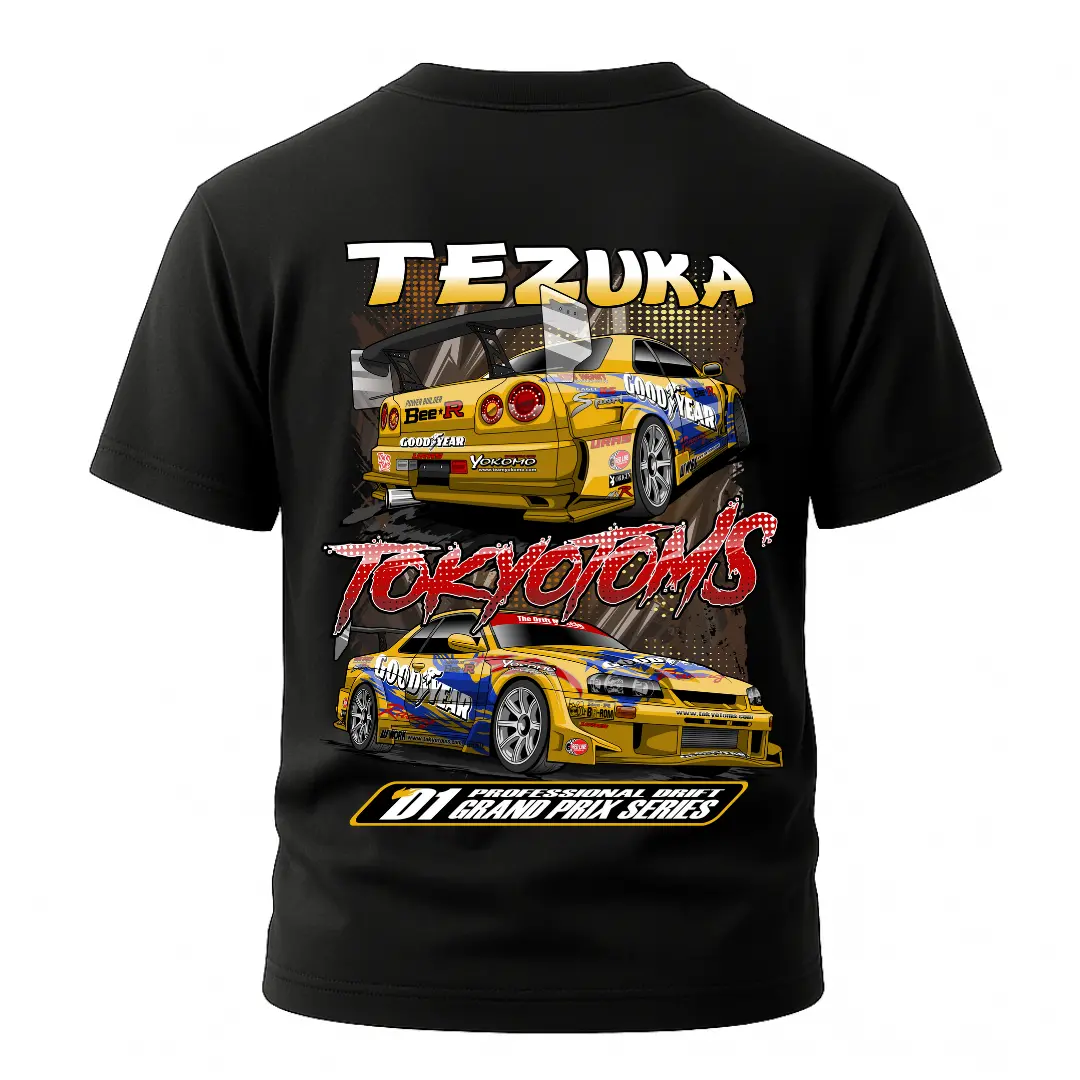 Nissan R34 Skyline Tezuka D1 Grand Prix Tokyo Toms Graphic T-Shirt 1