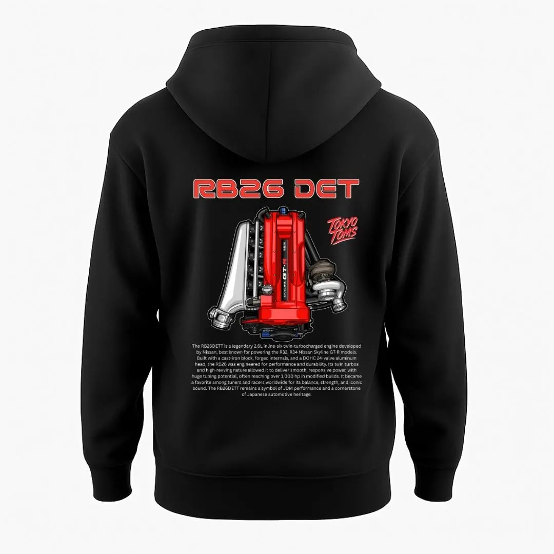 Nissan Rb26 Det V2 Red Hoodie 1
