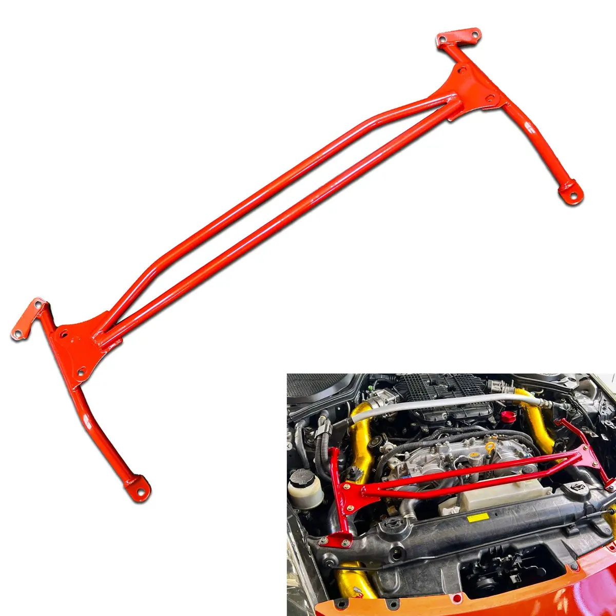 Upper Nismo Style Strut H Brace Bar Red For Vq Nissan 350Z Z33 Vq35 1