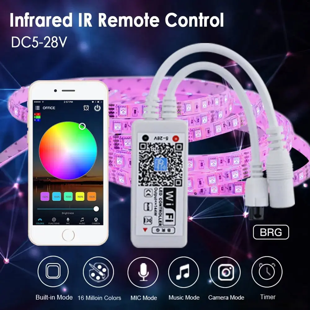 Wifi Led Controller For Rgb/Rgbw Strip Ios Android 12V Smart Wifi Control For 5050 Led Strip Light Magic Milight Bulbs - Dc5-24V 1