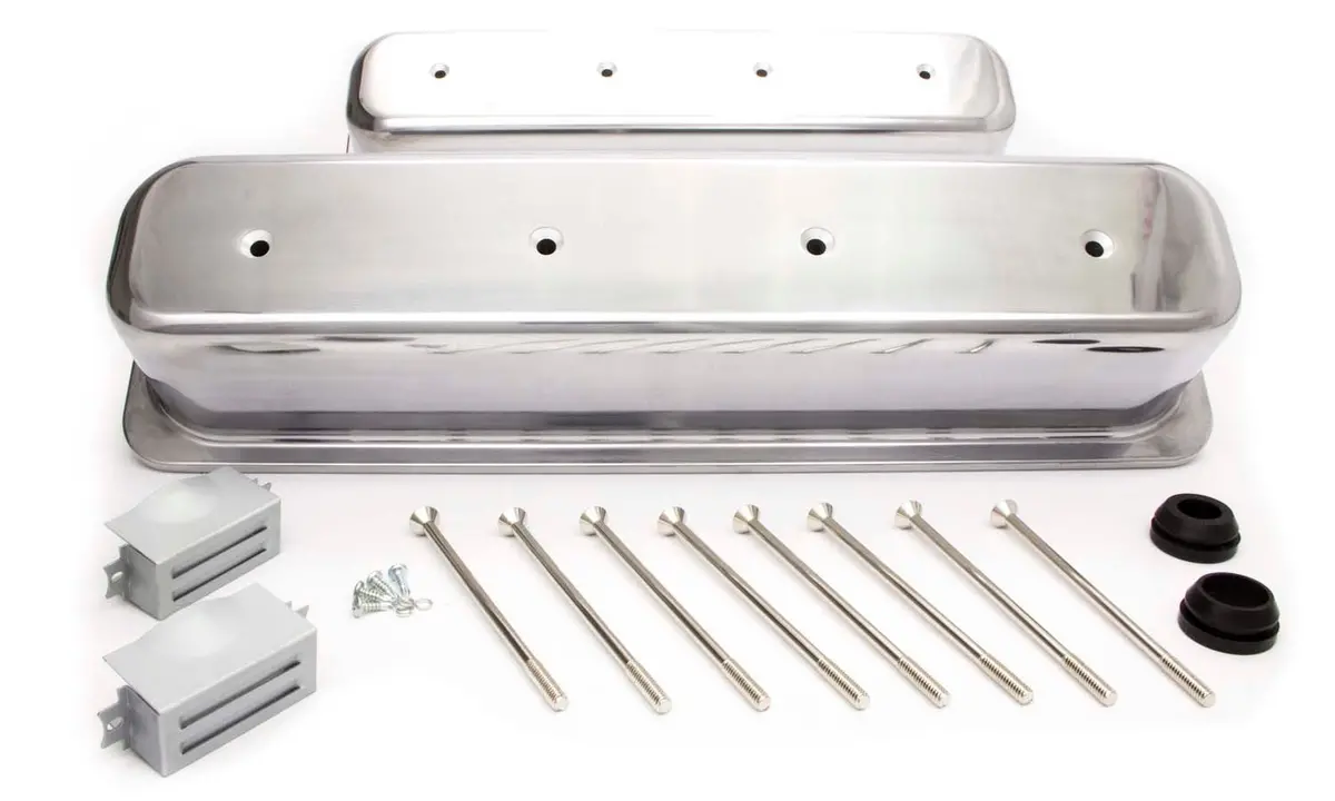 Sbc Alum Tall Center Bolt V/C Plain Polished 1