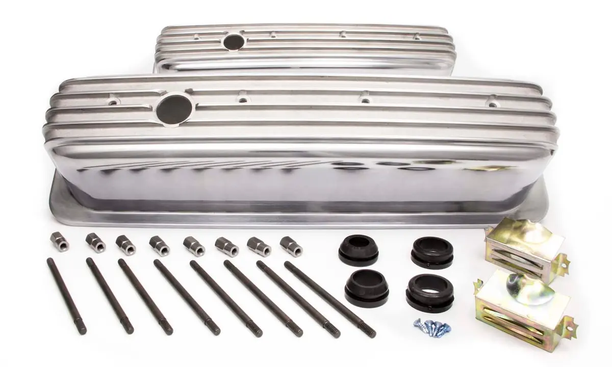 Sbc Alum Finned Tall Center Bolt V/C Polished 1
