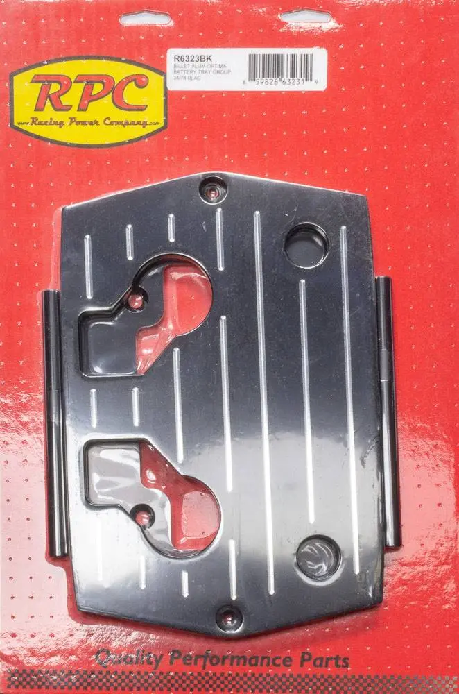 Optima Alum Ball Milled Battery Tray Black 1